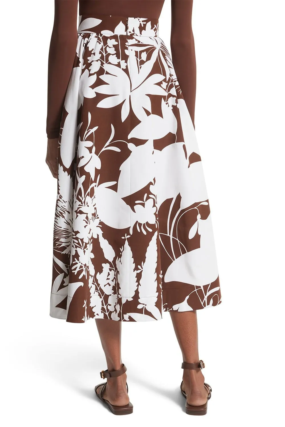 Shadow Floral Midi Skirt