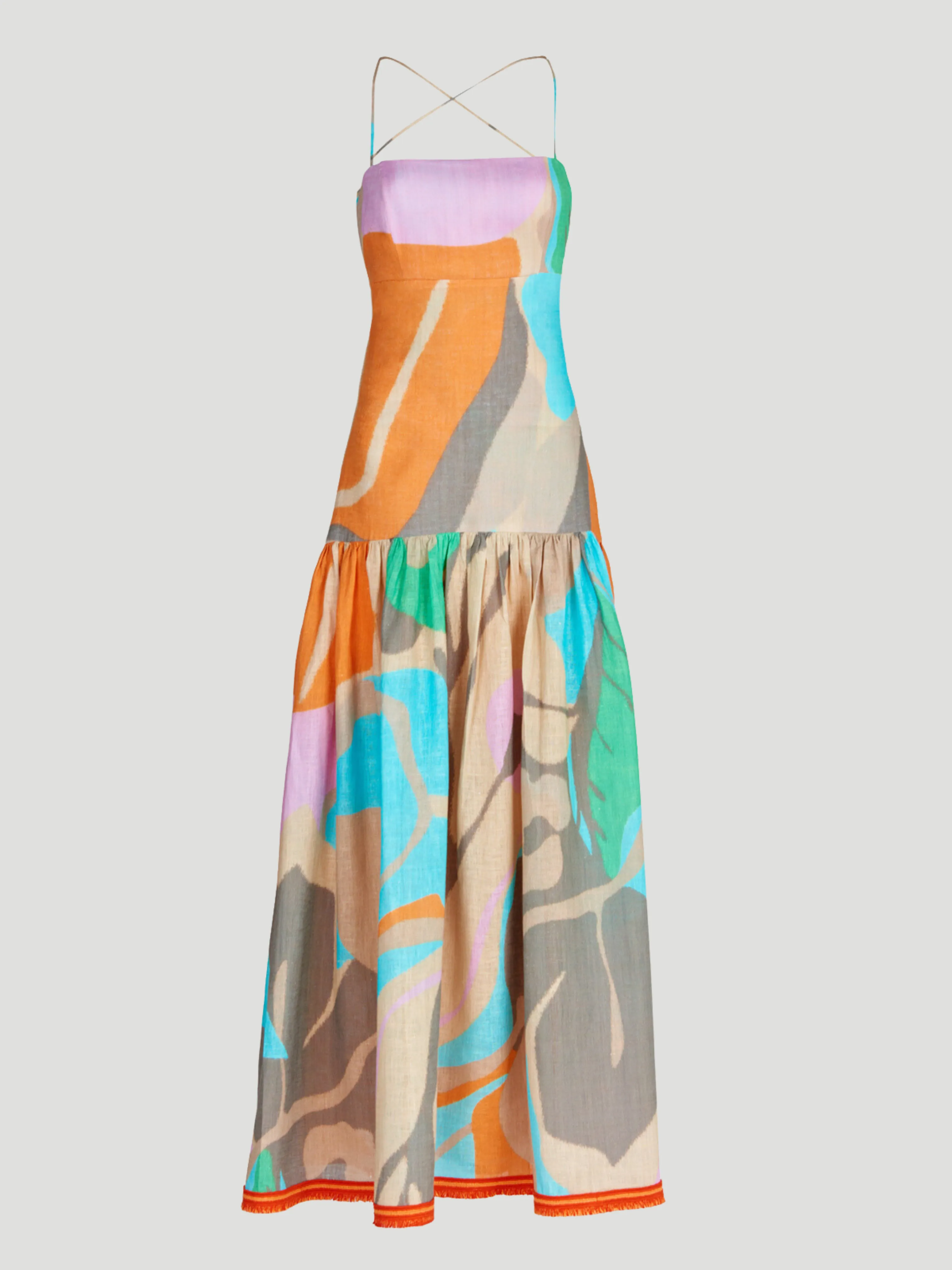 Shannon Printed Open-Back Maxi Dress