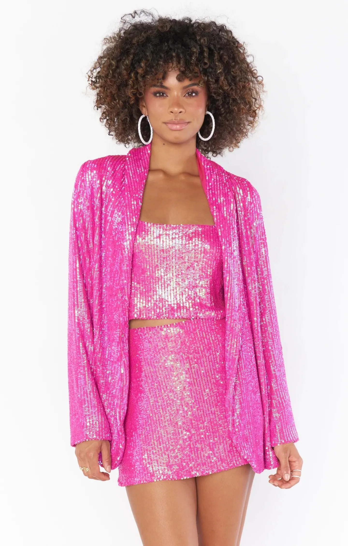 Show Me Your Mumu Dance Blazer Pink Disco Sequin