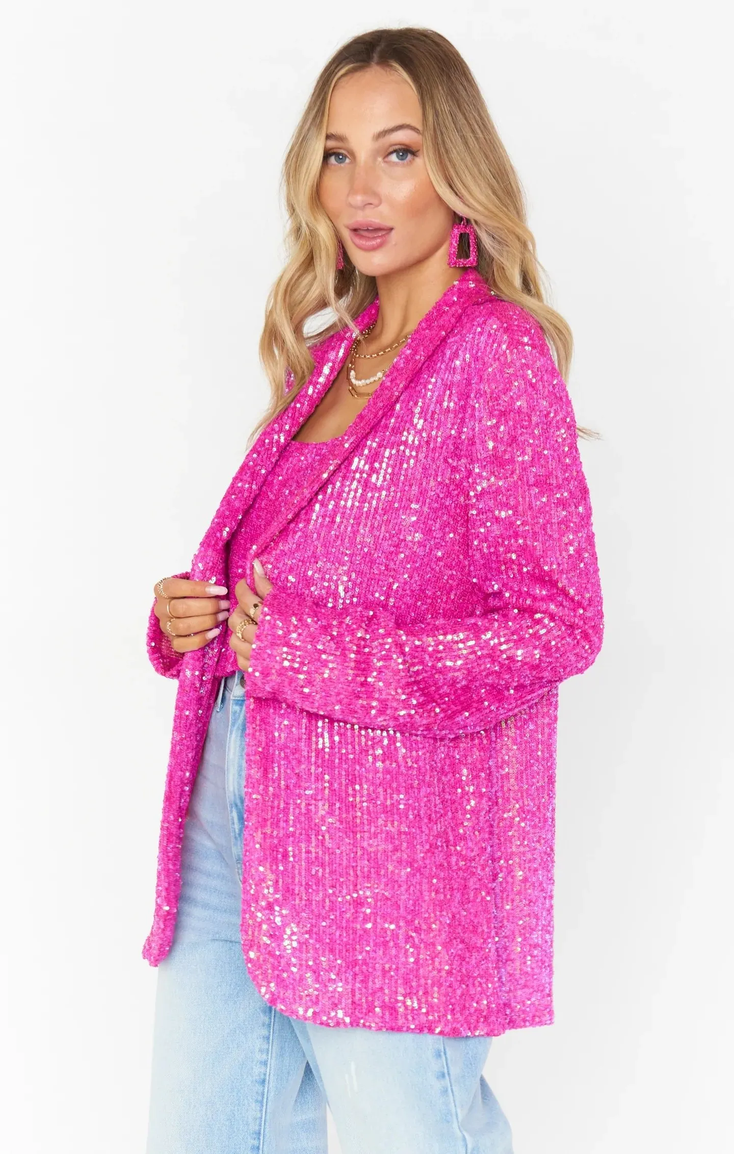 Show Me Your Mumu Dance Blazer Pink Disco Sequin