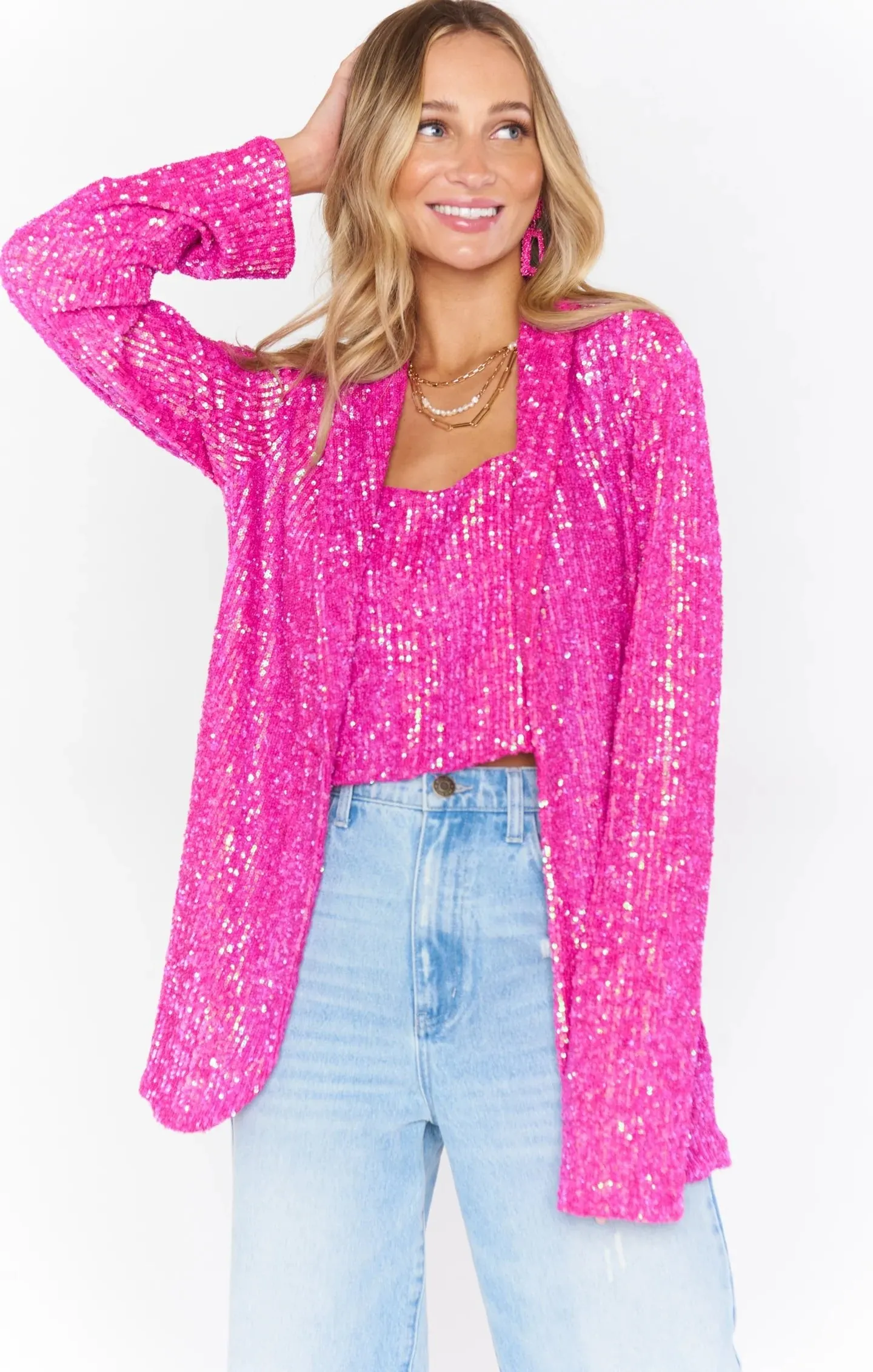 Show Me Your Mumu Dance Blazer Pink Disco Sequin