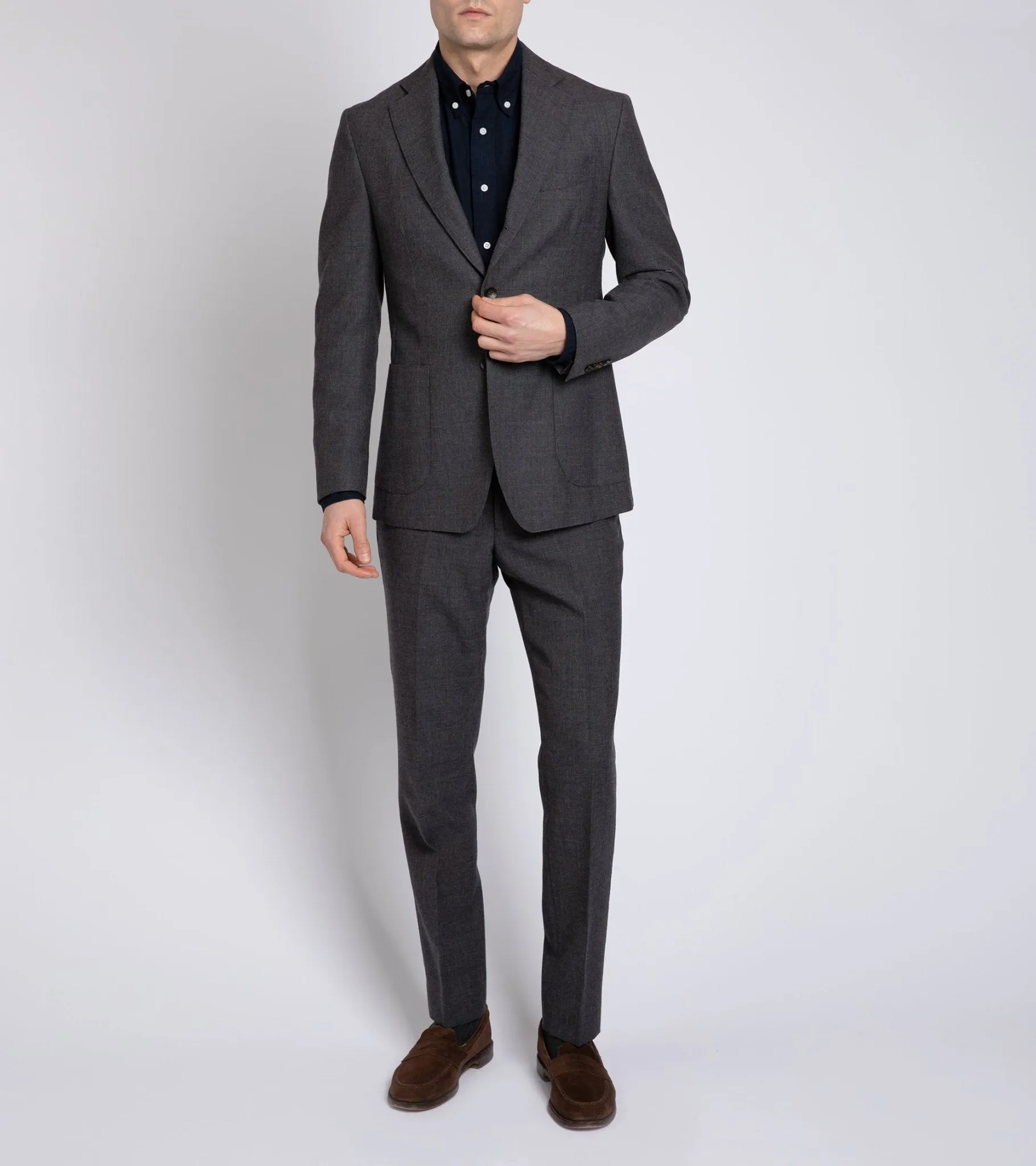 Trunk Wigmore Wool Fresco Suit Jacket: Charcoal