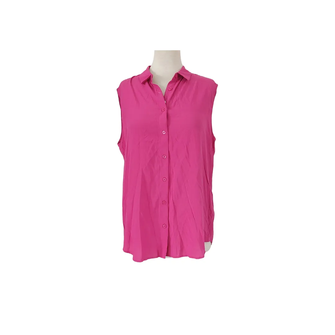 Uniqlo Deep Pink Collared Sleeveless Shirt | Gently Used |