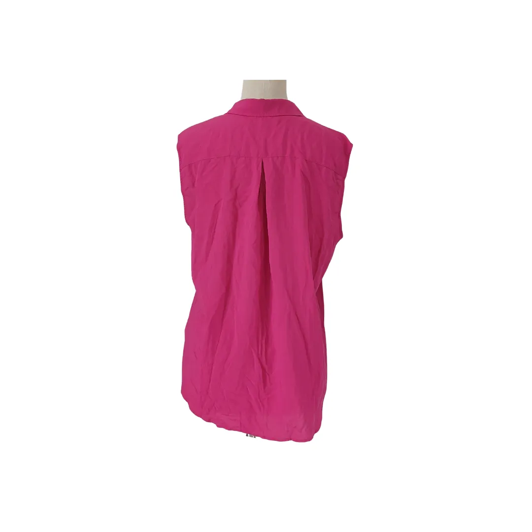 Uniqlo Deep Pink Collared Sleeveless Shirt | Gently Used |