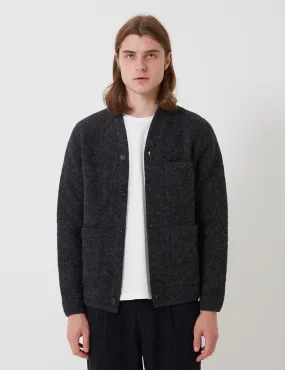 Universal Works Cardigan (Wool Fleece) - Charcoal