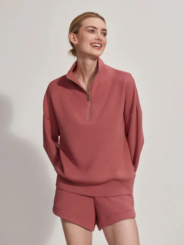 Varley Hawley Half Zip Sweat - Withered Rose