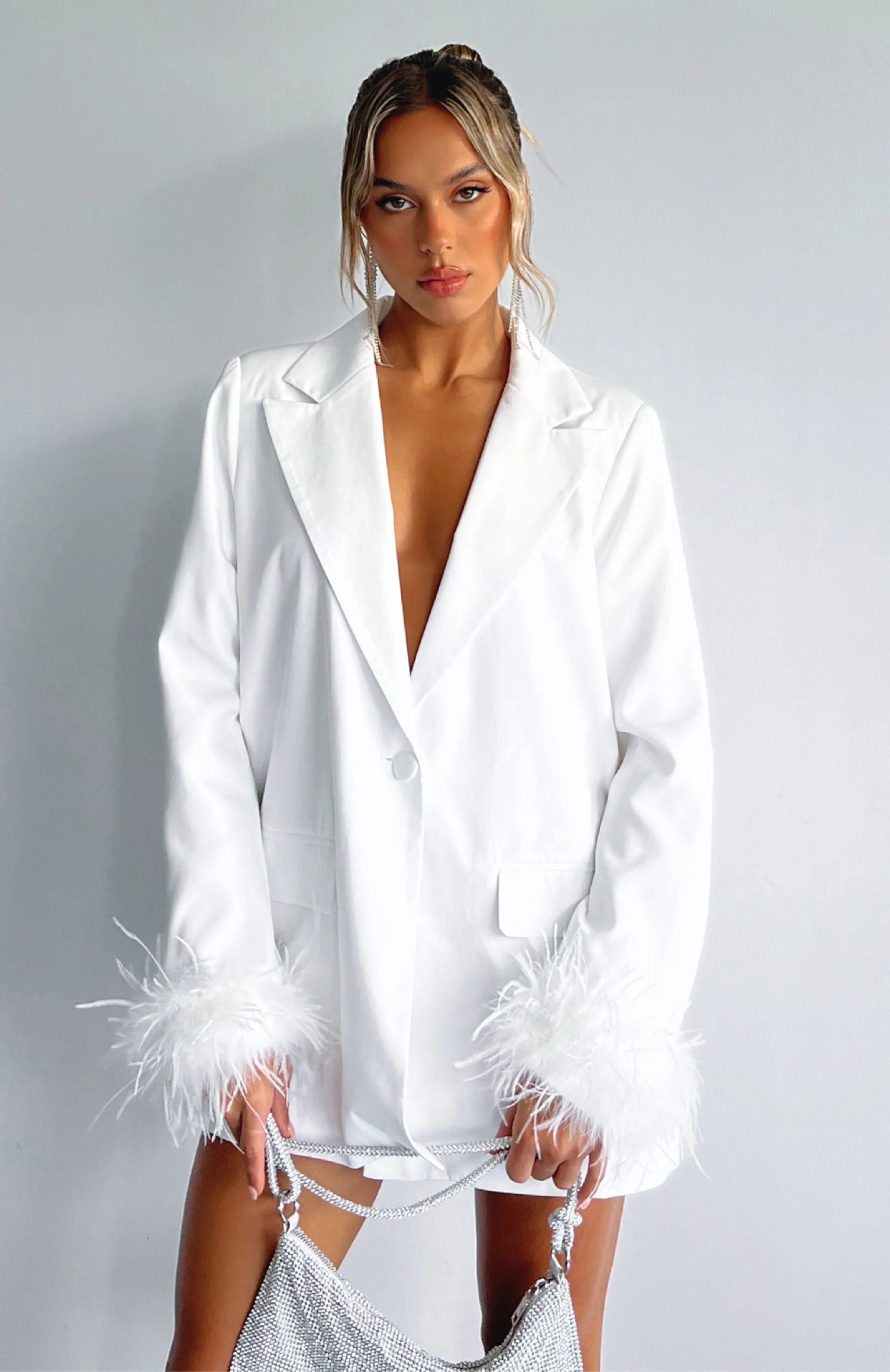 Walk That Walk Oversized Blazer White